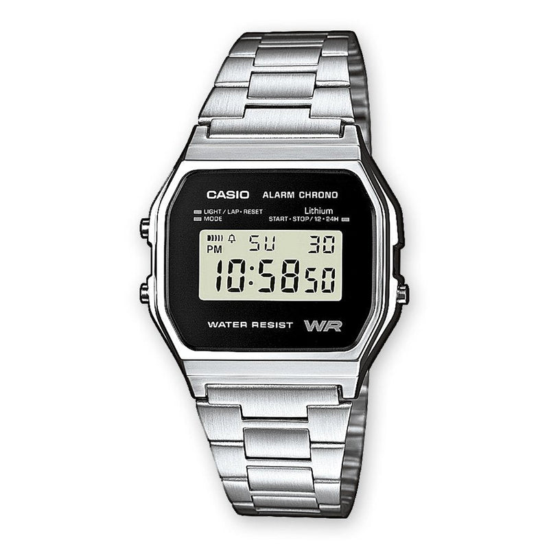 Casio Watch Digital Vintage Iconic A158WEA-1EF 37MM Silver