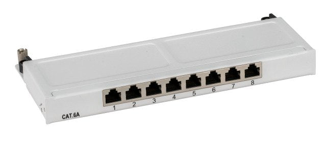 Efb Mini-patchpanel STP 8x RJ45 CAT.6A, 10 0,5HE, RAL7035 Grey