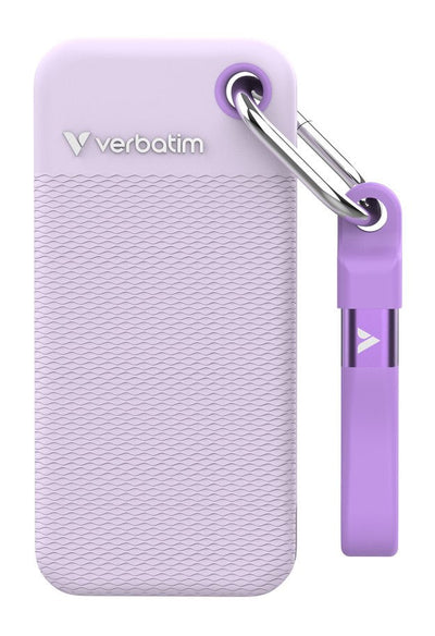 Verbatim Pocket SSD USB 3.2 Gen 2 1TB Purple Incl. Two Rubber Sleeves — image 1