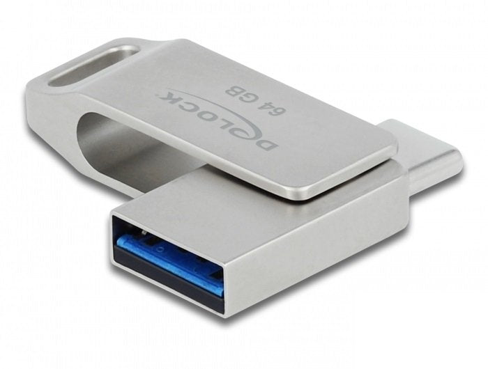 Delock USB Flash Unidad USB 3.2 Gen 1 USB-C ™ + Tipo a 64GB - Housing Metal