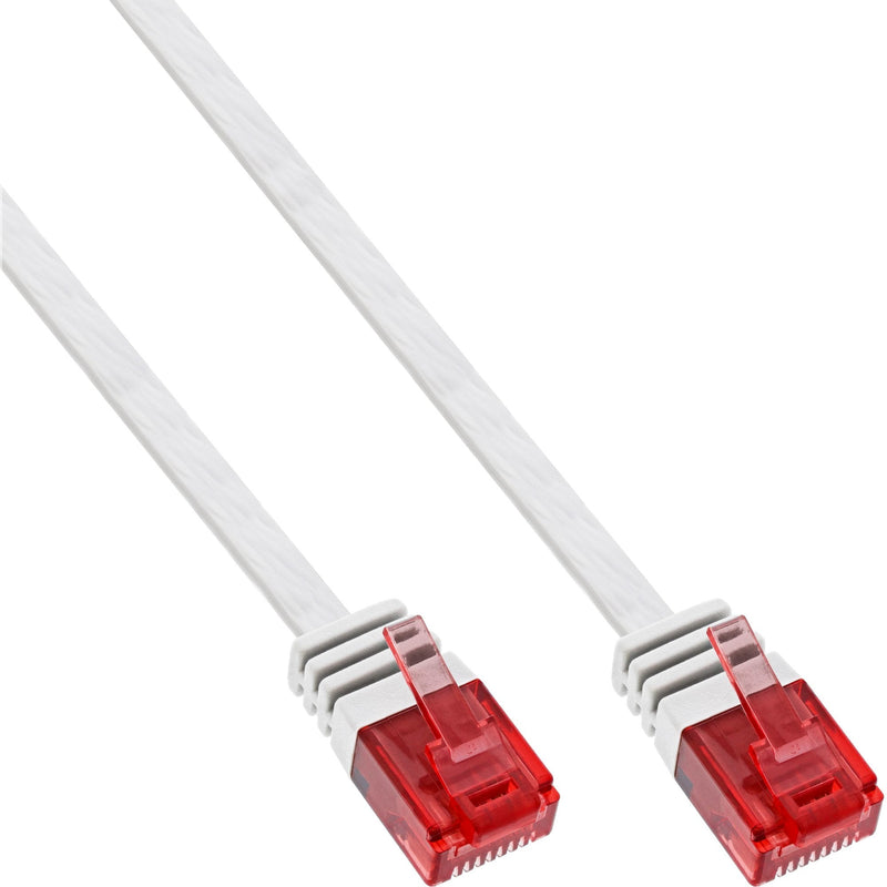 Inline Flat Ultraslim Network Cable U/UTP CAT.6 Gigabit Ready White 1,5M