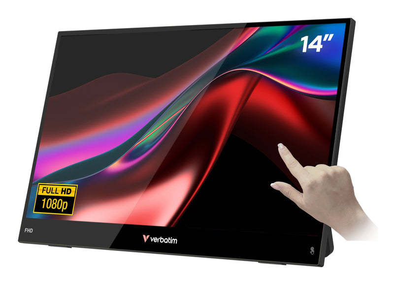 Verbatim Monitor Portátil Touchscreen Touch Luz 14' Full HD Multimedia Negro