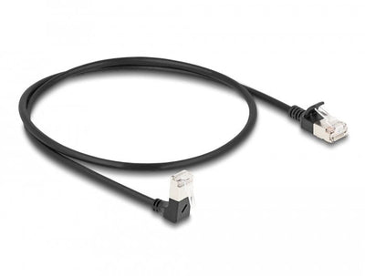 Delock Network Cable RJ45 CAT.6A S/FTP Slim 90° Unten Angular / Gerade 0,5M — image 1