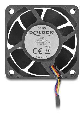 Delock Fan Axial 12V Dc, 60 X 60 X 25MM Black — image 1