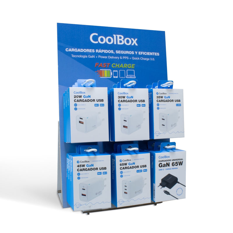 Coolbox Pack 18 Chargers GaN + Expositor