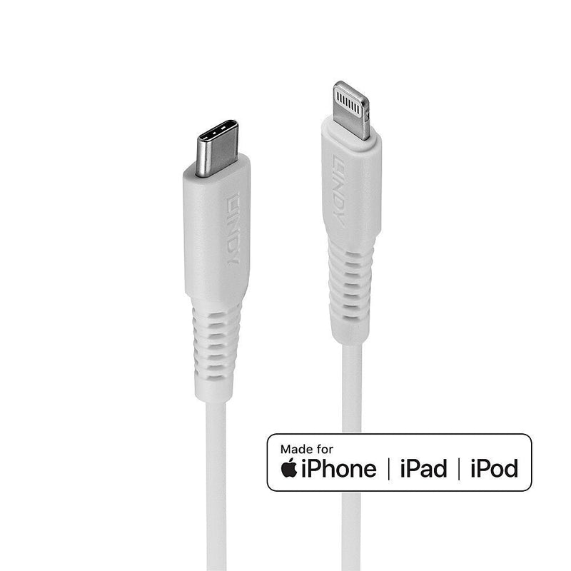 Lindy 31317 Cable Connector Lightning 2M White (Lindy 2M USB C To Lightning Cable White)