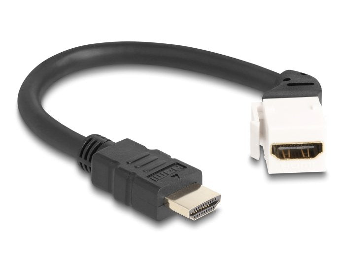 Delock Keystone Modul HDMI Cable Plug Zu Buchse 45° Gewinkelt 8K 60 HZ 20CM Black