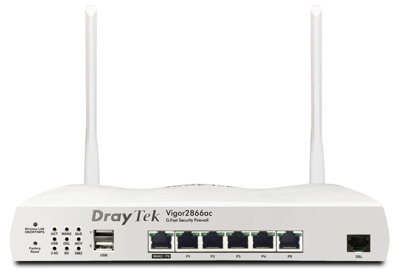 Draytek Vigor 2866VAC Router Wireless Gigabit Ethernet Double Band (2,4GHZ 5GHZ) White