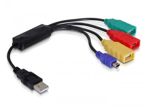 Cable Hub USB2 X3 + USB2 Mini X1 — image 1