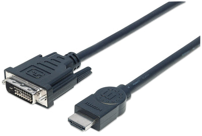 Manhattan HDMI Cable Male a DVI-d 24 + 1 Male Double Enlace, Black 3M — image 1