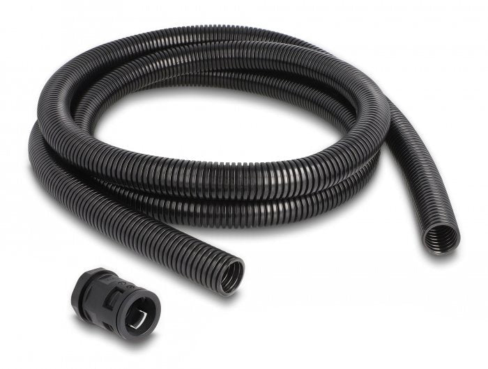 Delock Manguito Protector Cables 2M X 21,2MM With 2 X PG16 Racor Hose Set Black