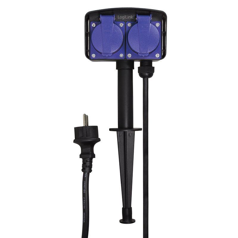 Logilink LPS214 Base Múltiple 2M 2 Salidas AC Outdoor Black Blue