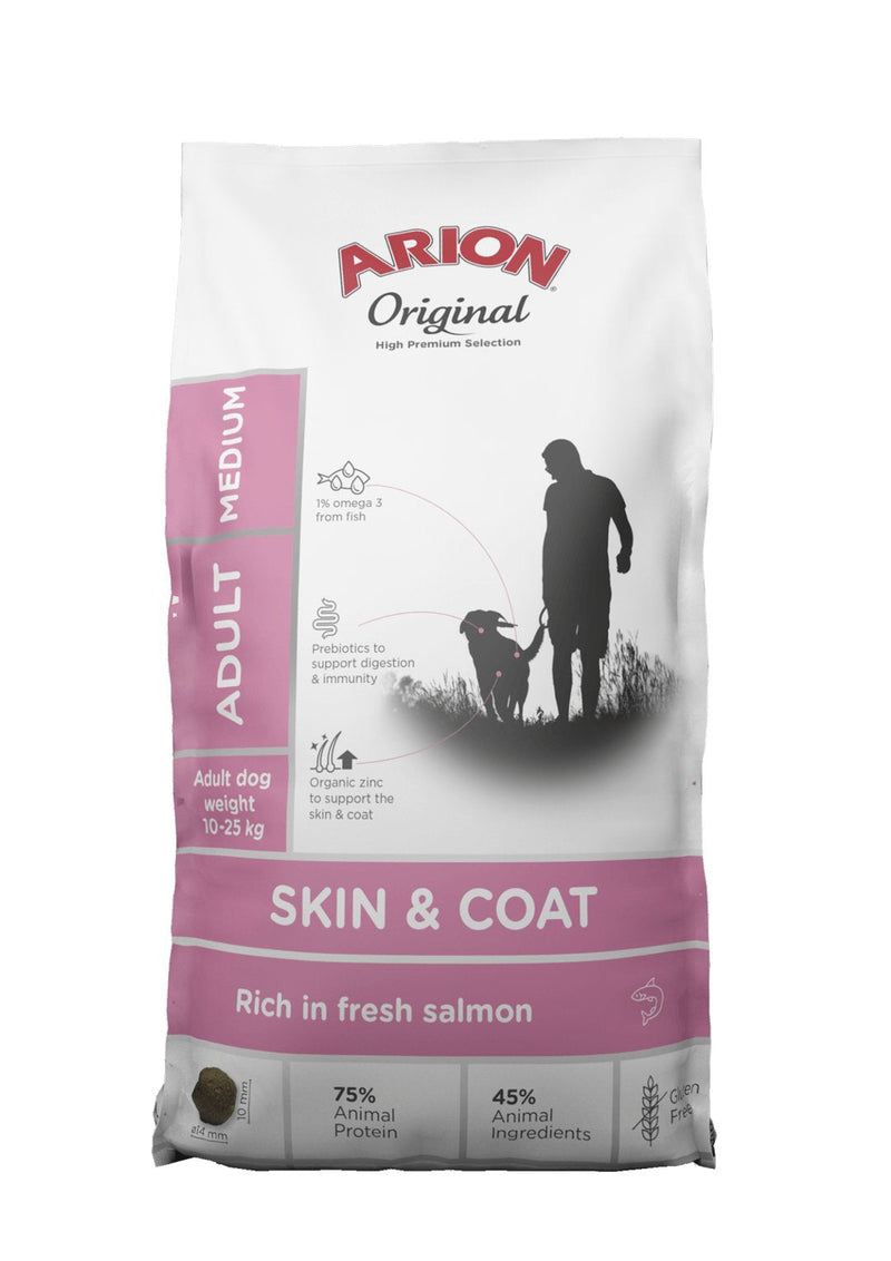 Arion Genuine Skin&coat Med Sucha Karma Perro 12KG