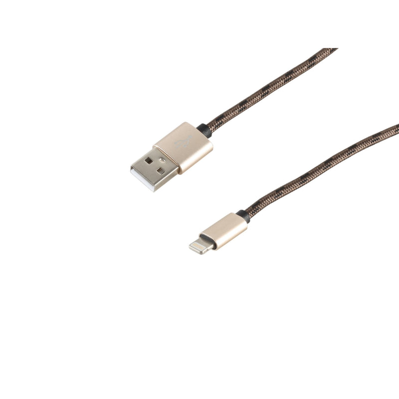 Cable Charging Lightning 8 Pines Alu Nylon Brown 0,9M