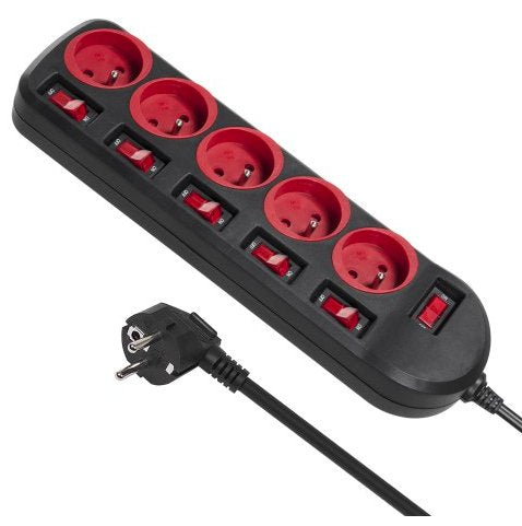 Maclean MCE204 Power Extension Lead 5 Sockets 250VAC/10A 1,5M