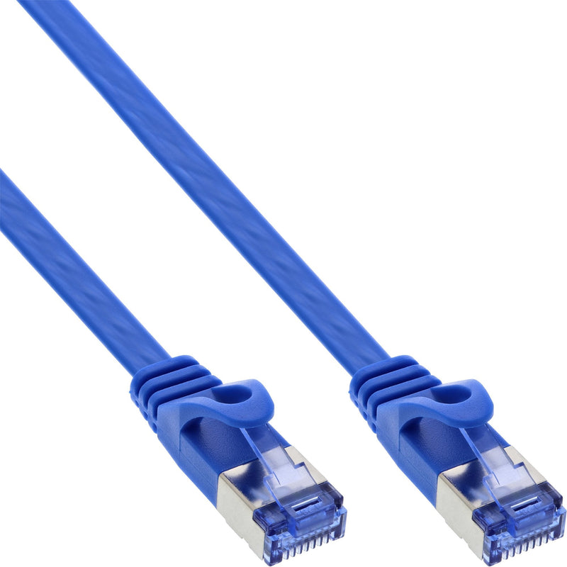 Inline Network Cable Flat , U/FTP, CAT.6A, Blue 3M