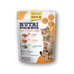 Gimcat Nutri Pockets Mezcla Malta And Vitaminas - Snack Crujiente Gatos, With Relleno Cremoso And Ingredientes — image 1