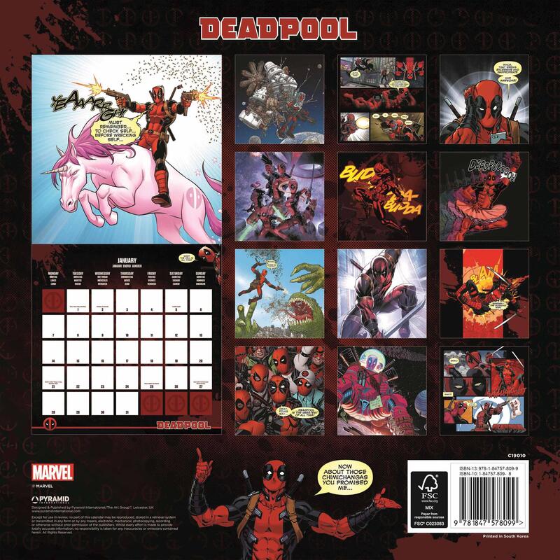 Deadpool Calendario 2019