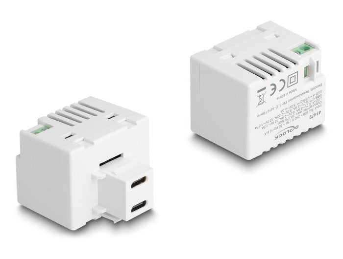 Delock 41479MÓDULO Keystone With 2 Ports Charging USB Type-c™ Pd 20W White