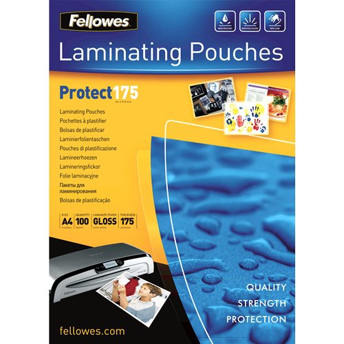 Fellowes Pack 100 Cases Plastificar 175 Mic. Brillo A4