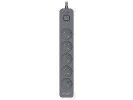 Tracer Surge Protector Power Line + 5M Graphite 5 Sockets — image 1