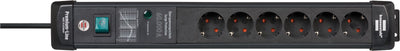 Power Strip Premium-line 60.000A With Protection Contra Sobretensiones 6VÍAS Black 3M H05VV-F 3G1,5 — image 1