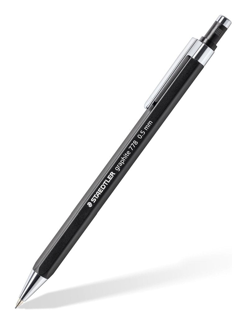Staedtler Portaminas Pencil Mecánico 778 05-9 Hexagonal Black Metal Retractable