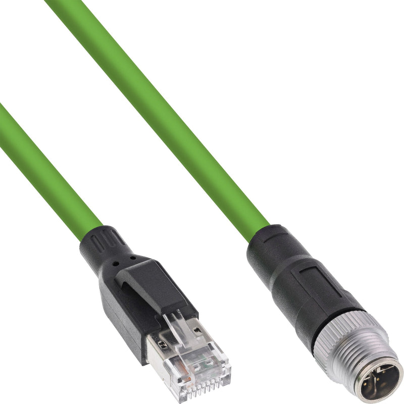 Inline® Industrial Network Cable M12 8-PIN X-coded a RJ45 Plug, CAT.6A Pur 20M