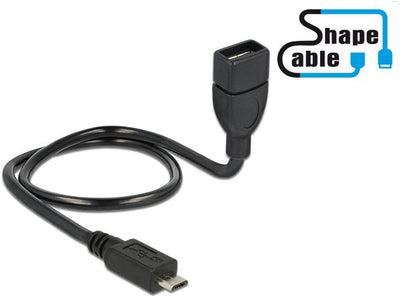 Delock USB Cable 2.0 Micro B Male USB 2.0A Female 50CM — image 1