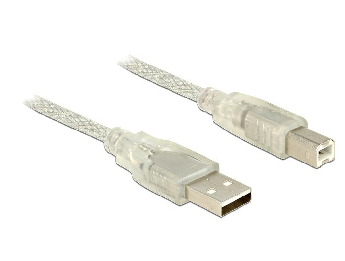 Delock USB Cable 2.0 Tipo-a Male USB 2.0 Tipo-b Male 3M Transparent