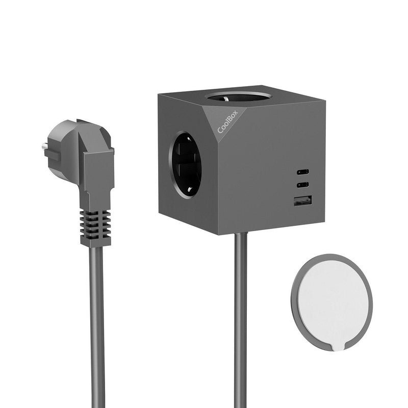 Base 3 Plugs Bucket Magnetica With Charging USB And Cable AC Integrado