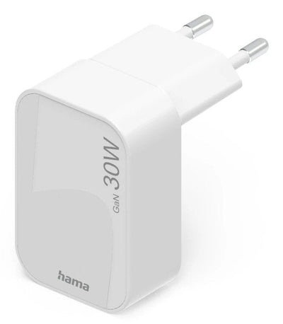 Hama Wall Charger - 30W - USB-C - Foldable - Power Delivery - GaN - Qualcomm - White — image 1