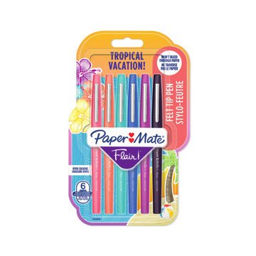 Pen Paper Matte Flair 1X6 Vacaciones Tropicales M 0,7MM — image 1