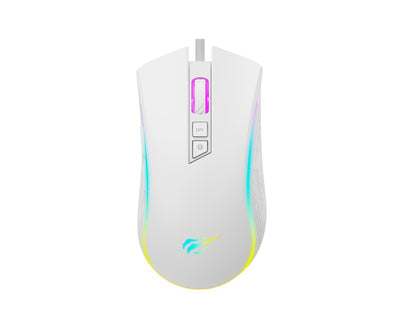 Havit Mouse Gaming MS1034 USB RGB 7 Buttons Ergonómico, Up To 7200 Dpi, White — image 1