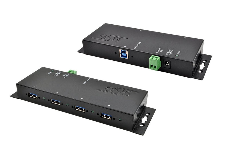 USB 3.2 GEN1 Hub 4-PORT Extern Black INKL.12V Netzt. + USB 3.0 Cable
