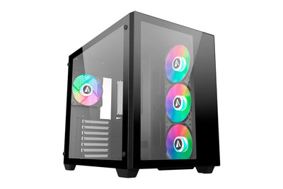 Abysm Danube Sava 285 BX203 Black ARGB Box Tower Atx, Itx, microATX - Side And Front Glass Tempered - 3.5 And — image 1