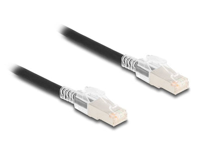 Delock 80254 Network Cable RJ45 CAT.6A S/FTP With Set Of Clips Security 0,5M, Black — image 1