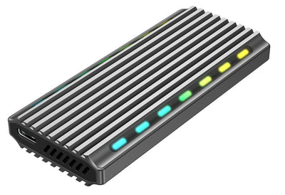 Gembird External Enclosure USB 3.1 SSD M.2 NVMe Backlighted Aluminum EE2280-U3C-03 — image 1