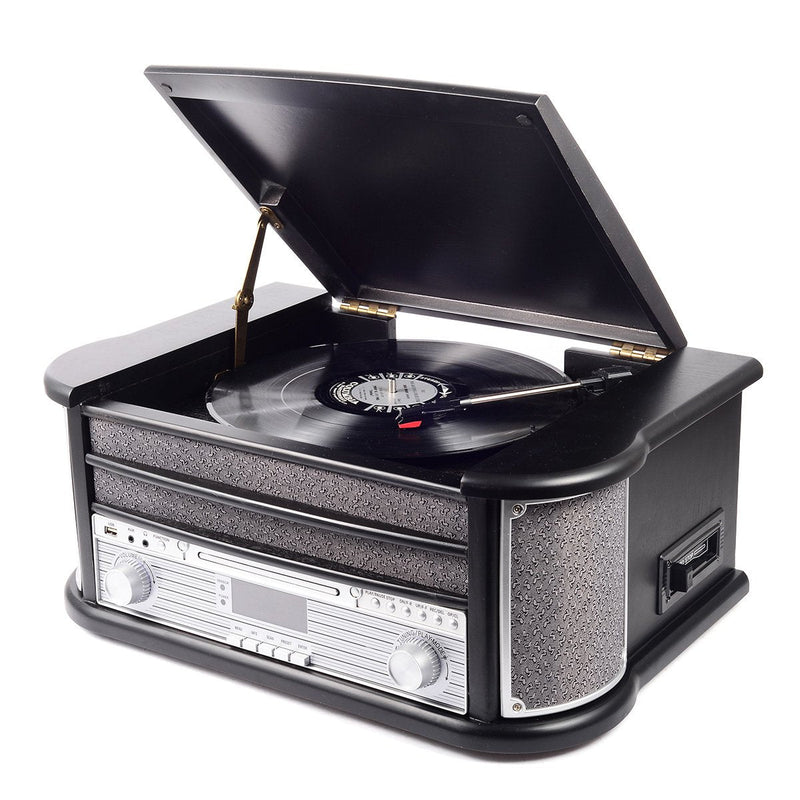 Denver Tocadiscos MRD-51 Black, Automatic Black Wood 33 1/3,45,78 Rpm, Rotating Dab, Fm