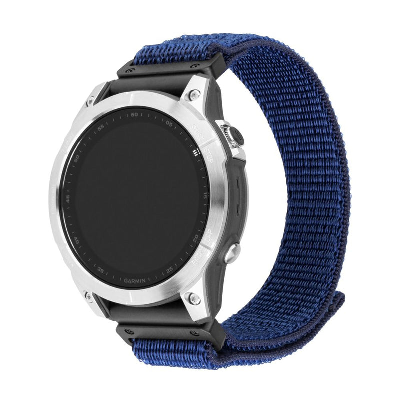 Fixed Nylon Sporty Strap For Garmin Quickfit 22MM, Dark Blue