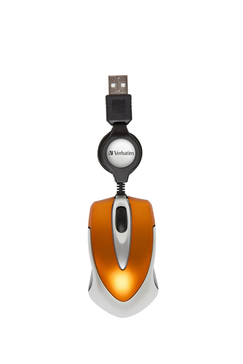 Verbatim Mouse Go Mini USB Cable Retractable 1000PPP Ultraportátil Orange — image 1