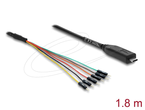 Convertidor USB 2.0 Type-c™ a Uart Ttl (3,3V) Schnittstelle With 6 X Connector Male Poste Tx Rx Cts Rts And 5V — image 1