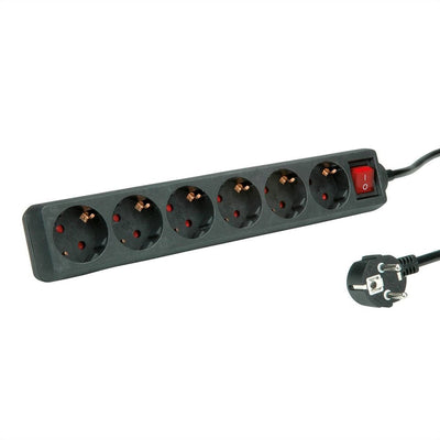 Roline Power Strip 6 Sockets With Switch Black 3M — image 1