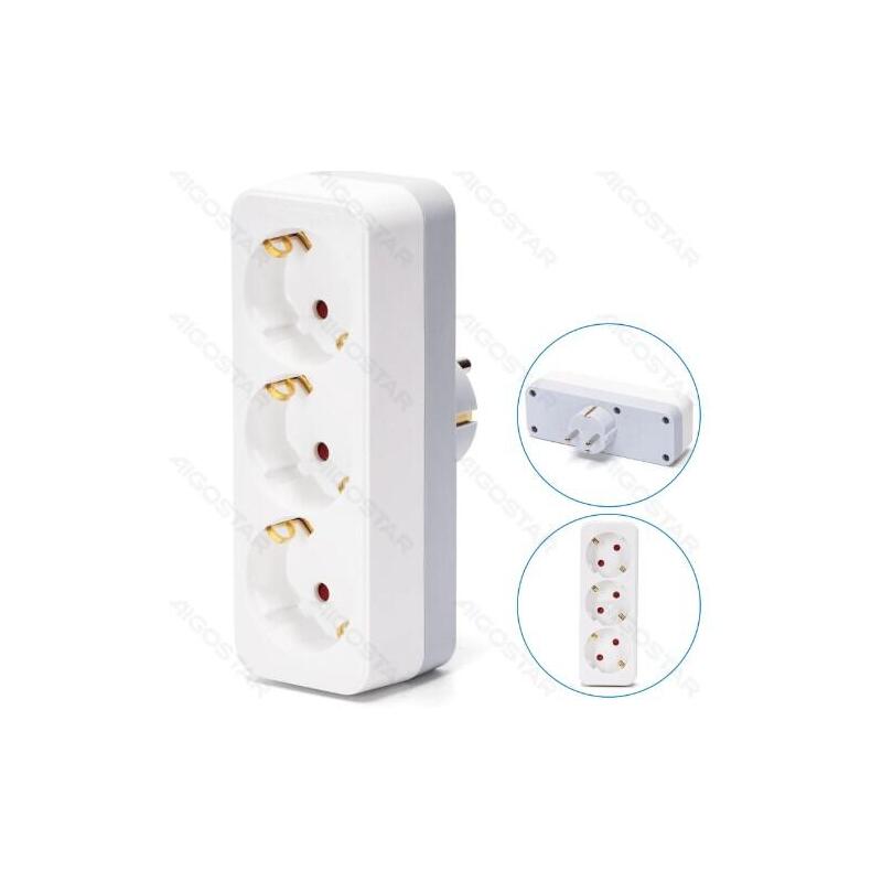 Aigostar Plug Conversion German 1A 3 16A White/Grey