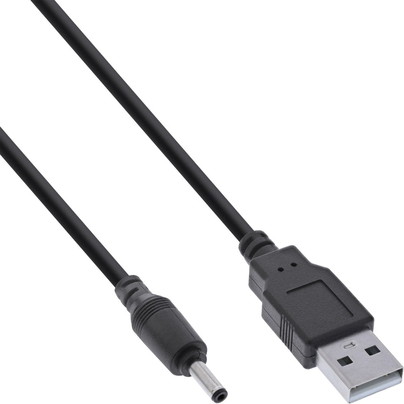 Inline Adapter Power Cc USB , Plug USB a Male a Plug Cc 3,5X1,35MM, Black 2M