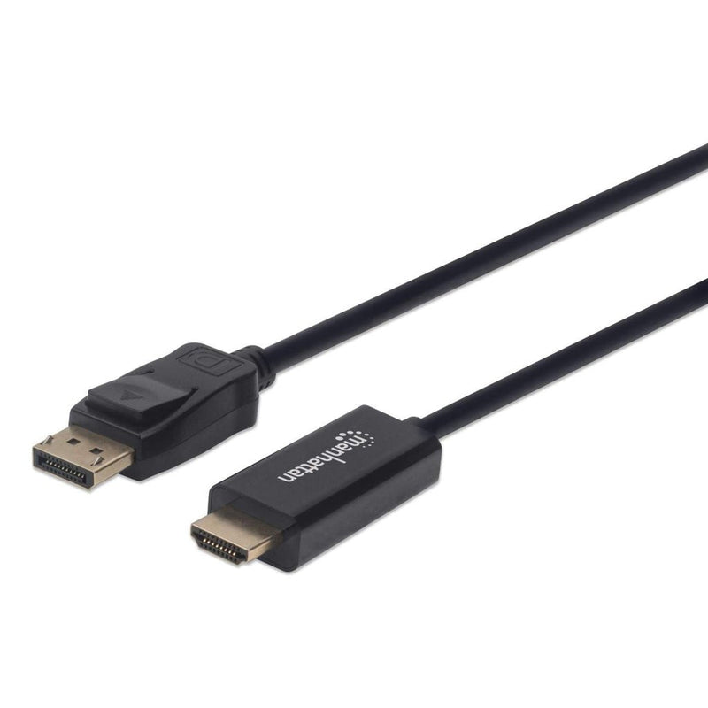 Manhattan 153201 Adapter Cable Vídeo 1,8M DisplayPort HDMI Black