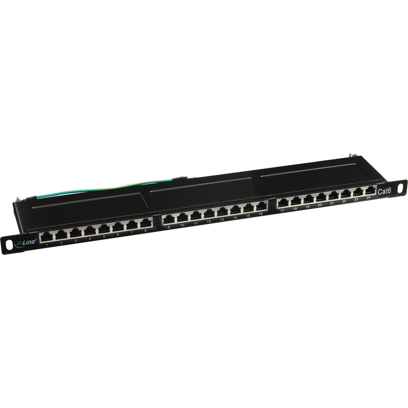 Inline Patch Panel CAT.6 24 Ports 19 0.5U Black RAL9005
