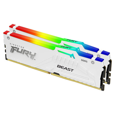 Kingston Fury Memory 32GB DDR5 5200 2X 16GB Kit Dual, White Fury Beast Rgb, Intel Xmp KF552C40BWAK2-32 — image 1