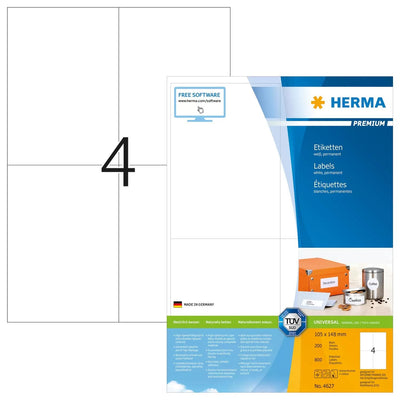 Herma Labels Premium A4 White 105X148 Mm Paper 800 Units — image 1