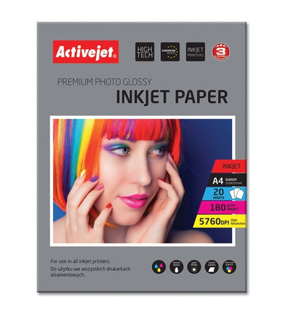 Activejet Paper Fotográfico A4 Glossy 20 Pcs. 180G AP4-180G20 — image 1